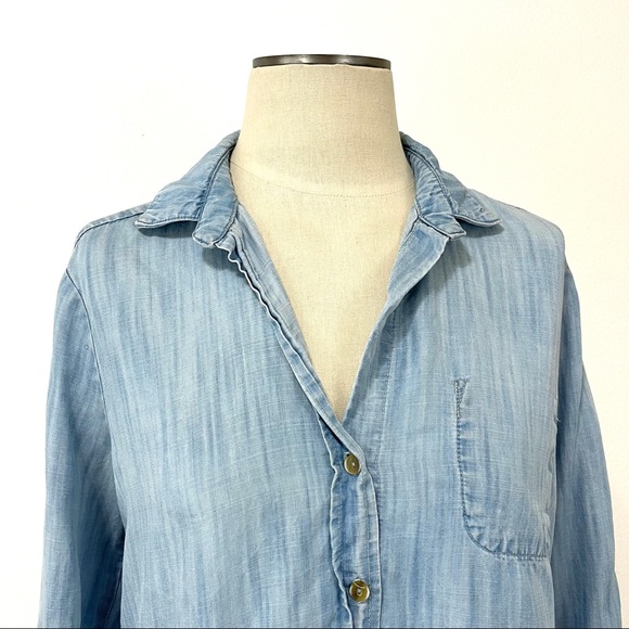 Bella Dahl- Light Blue Tencel Button Down Shirt M - Picture 2 of 8